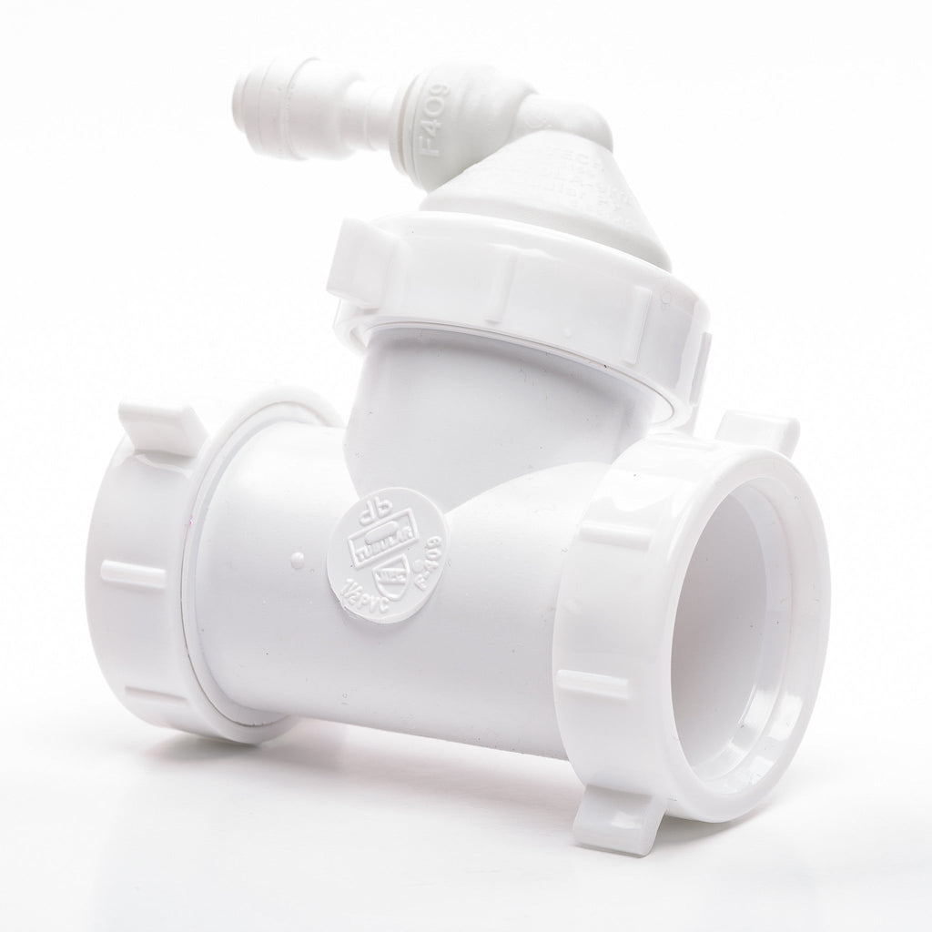 Drain Line Tee with 1/4" Tubing Adapter