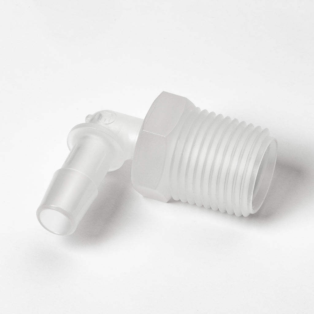 Barb Elbow Adapter (1/2" NPT x 3/8" Barb)